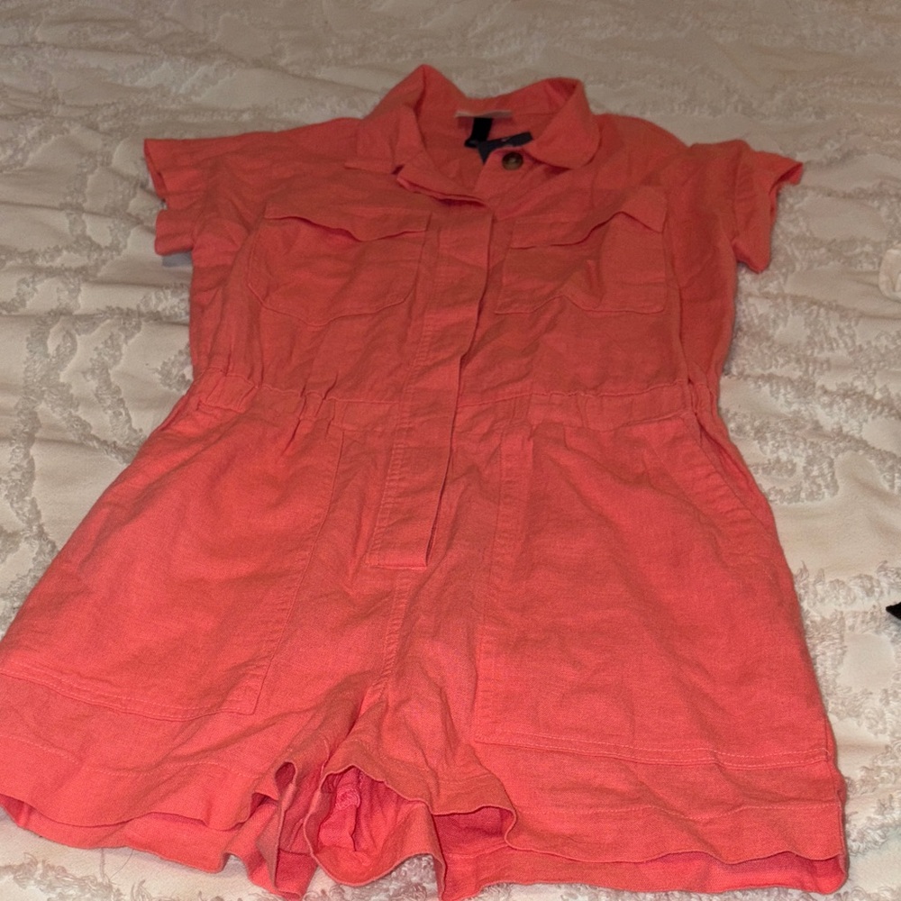 Target Vibrant Coral Button-Up Top